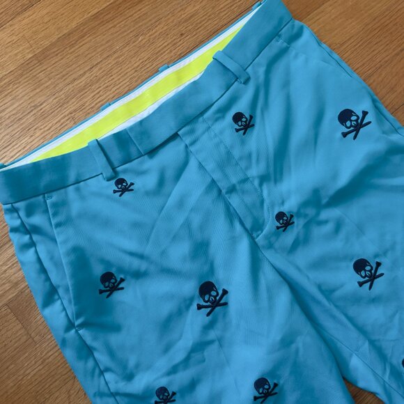 G/FORE Men's Performance Golf Shorts Size 32 Bluebird Skull & Ts - Picture 2 of 5
